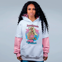 MOLETOM SOBREPOSIÇÃO OFF WHITE E ROSA - INTELIGENTE E GOSTOSA