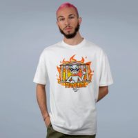 CAMISETA OVERSIZED OFF WHITE - AGORA EM CHAMAS