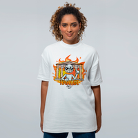 CAMISETA OVERSIZED OFF WHITE - AGORA EM CHAMAS