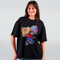 CAMISETA OVERSIZED PRETA - ROLLER BRUBS