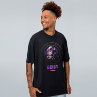 CAMISETA OVERSIZED PRETA - MANDALA DE SÃO BENTO