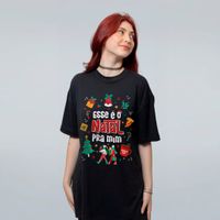 CAMISETA OVERSIZED PRETA - NATAL THAZZB