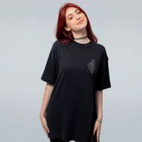 CAMISETA OVERSIZED PRETA - CAVEIRA ESTRELADA