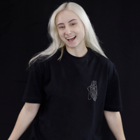 CAMISETA OVERSIZED PRETA - CAVEIRA ESTRELADA