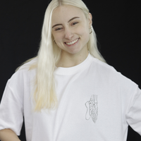 CAMISETA OVERSIZED OFF WHITE - CAVEIRA ESTRELADA