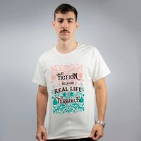 CAMISETA OFF WHITE - REAL LIFE IS TERRIBLE