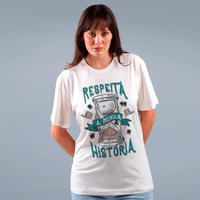 CAMISETA OFF WHITE - RESPEITA MINHA HISTÓRIA