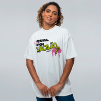 CAMISETA OVERSIZED OFF WHITE - QUAL FOI VACILÃO?