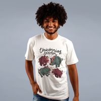 CAMISETA OFF WHITE - UNICÓRNIOS EXISTEM