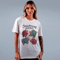 CAMISETA OFF WHITE - UNICÓRNIOS EXISTEM