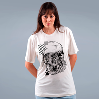 CAMISETA OFF WHITE - CAVEIRA GEOMÉTRICA