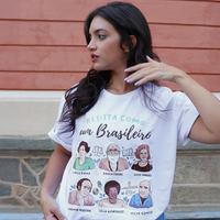 CAMISETA OFF WHITE - RESISTA COMO UM BRASILEIRO
