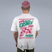 CAMISETA OVERSIZED OFF WHITE - PIZZA CÓSMICA