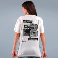 CAMISETA OFF WHITE - MONSTROS E TELEVISÕES