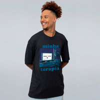 CAMISETA OVERSIZED PRETA - TERAPIA GAMER