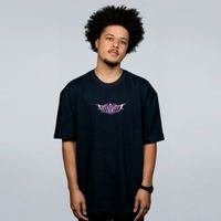 CAMISETA OVERSIZED PRETA - CROMADO ROXO