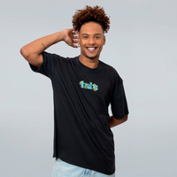 CAMISETA OVERSIZED PRETA - MANIKAS FLOR
