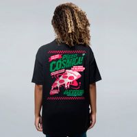 CAMISETA OVERSIZED PRETA - PIZZA CÓSMICA
