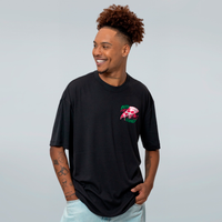CAMISETA OVERSIZED PRETA - PIZZA CÓSMICA
