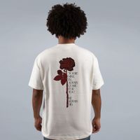 CAMISETA OVERSIZED OFF WHITE - ROSE IN A GRAVEYARD