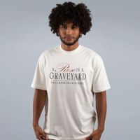 CAMISETA OVERSIZED OFF WHITE - ROSE IN A GRAVEYARD