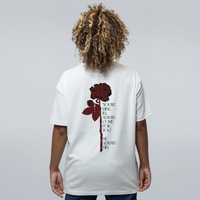 CAMISETA OVERSIZED OFF WHITE - ROSE IN A GRAVEYARD