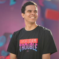 CAMISETA PRETA - DOUBLE TROUBLE
