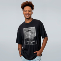 CAMISETA OVERSIZED PRETA - É NESSA QUE EU VOU
