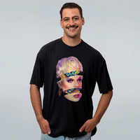 CAMISETA OVERSIZED PRETA - LORE FATIADA