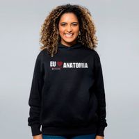 MOLETOM PRETO - EU AMO ANATOMIA