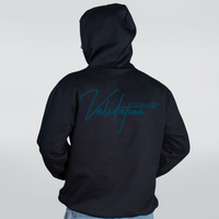 MOLETOM PRETO COM FORRO AZUL PETRÓLEO - VALIDATION DELUXE