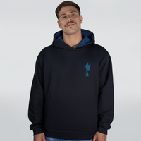 MOLETOM PRETO COM FORRO AZUL PETRÓLEO - VALIDATION DELUXE