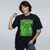 CAMISETA OVERSIZED PRETA - HALLOWEEN BROXADA