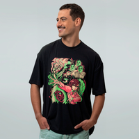 CAMISETA OVERSIZED PRETA - ALIENS AND SPIRITS