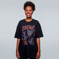 CAMISETA OVERSIZED PRETA - MY FIRST CATNIP TRIP