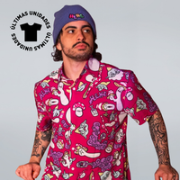 CAMISA DE BOTÃO OVERSIZED - ROSA MANIKOMIO