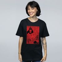 CAMISETA PRETA - CHICKEN VERMELHA