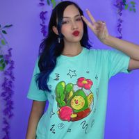 CAMISETA VERDE BEBÊ - GNOMO-FLORIDO