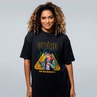 CAMISETA OVERSIZED PRETA - OTAKU TEM QUE ACABAR