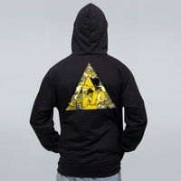 MOLETOM PRETO - MENTE TRIANGULAR AMARELO