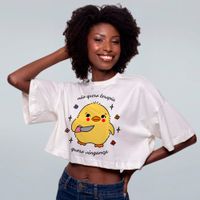 CROPPED OVERSIZED OFF WHITE - NÃO QUERO TERAPIA