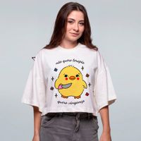 CROPPED OVERSIZED OFF WHITE - NÃO QUERO TERAPIA