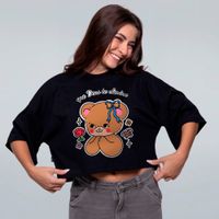 CROPPED OVERSIZED PRETO - QUE DEUS TE ELIMINE