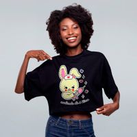 CROPPED OVERSIZED PRETO - MEDICADA ELA É ÓTIMA
