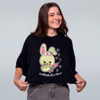 CROPPED OVERSIZED PRETO - MEDICADA ELA É ÓTIMA