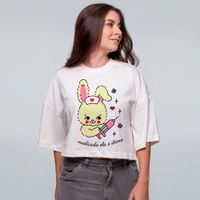 CROPPED OVERSIZED OFF WHITE - MEDICADA ELA É ÓTIMA