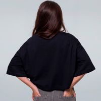 CROPPED OVERSIZED PRETO - AVES SÃO DINOSSAUROS