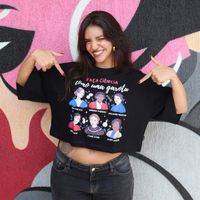 CROPPED OVERSIZED PRETO - FAÇA CIÊNCIA COMO UMA GAROTA