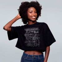 CROPPED OVERSIZED PRETO - THE KING