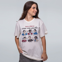 CAMISETA OFF WHITE - FAÇA CIÊNCIA COMO UMA GAROTA